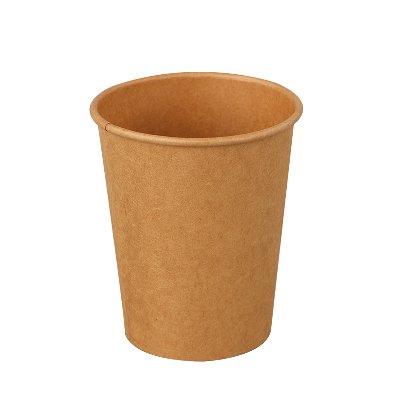 12oz Cangkir Kertas Dinding Tunggal Kraft Coklat